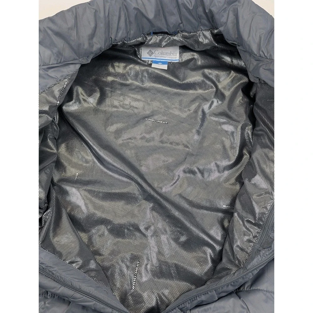 Columbia Omni Heat Puffer Vest Mens LG Gray Full Zip Quilted Winter Outdoor